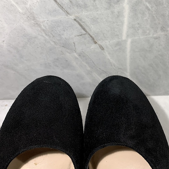 Franco Sarto black suede 4” heels with embossed heel size 8.5 - Picture 3 of 11